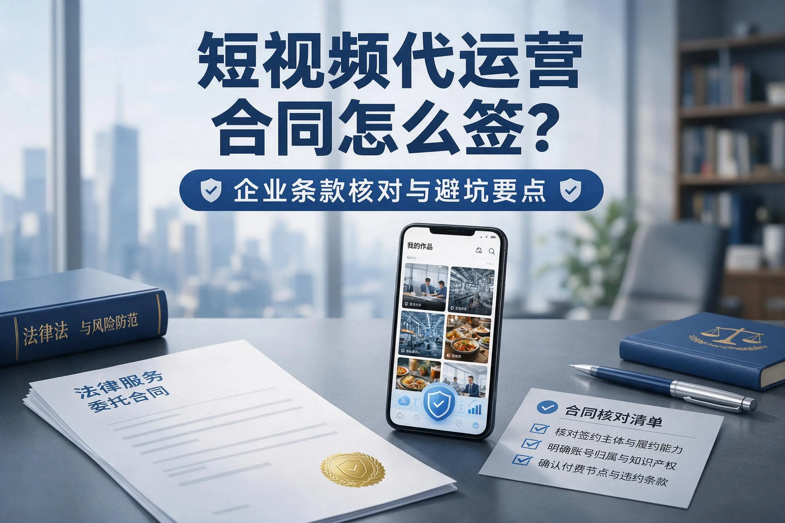 短视频代运营合同怎么签？滨州企业条款核对与避坑要点