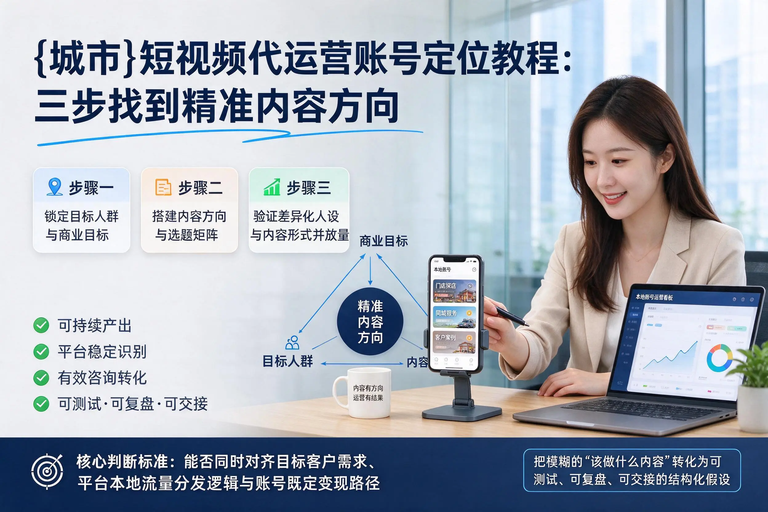滨州短视频代运营账号定位教程：三步找到精准内容方向