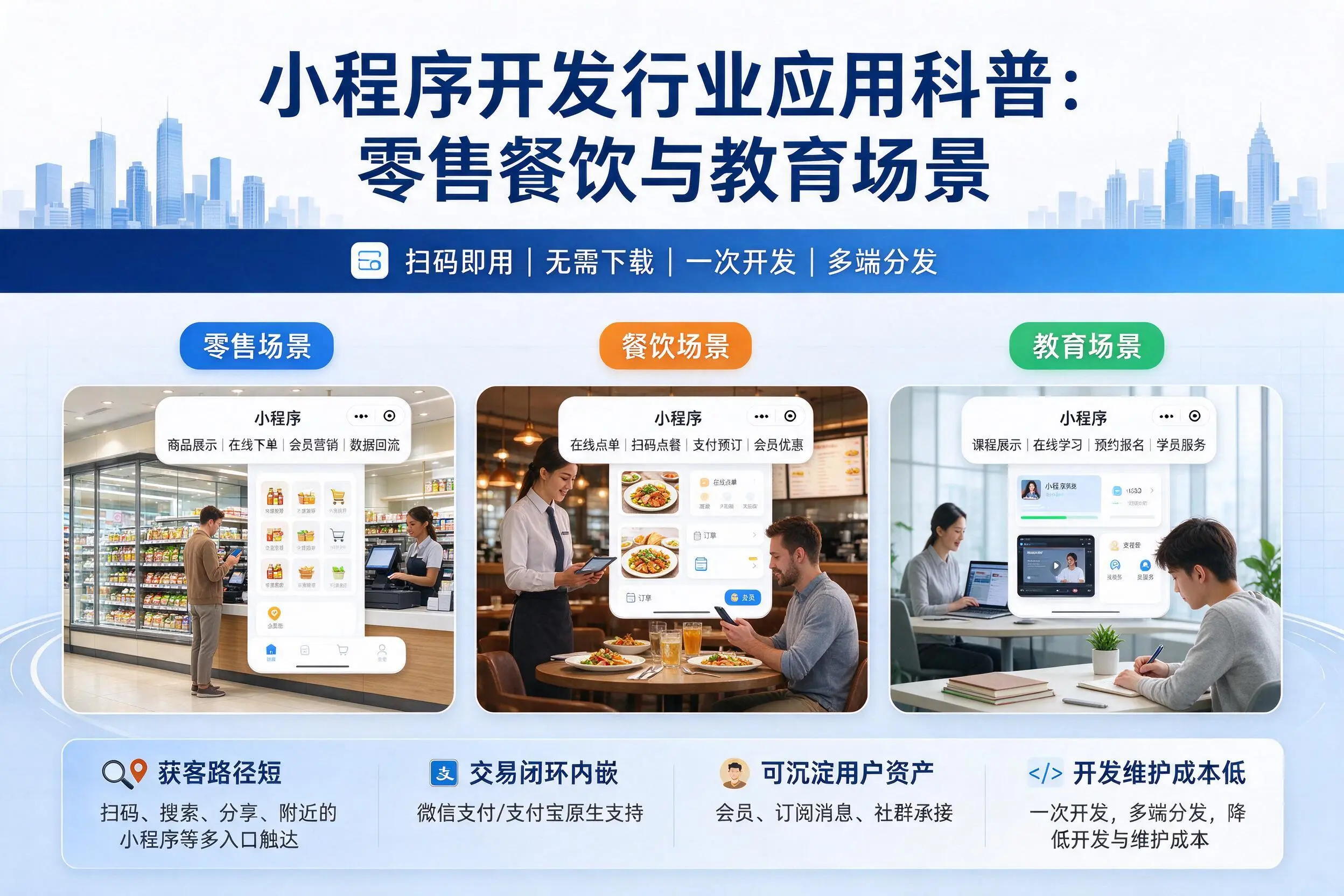 滨州小程序开发行业应用科普：零售餐饮与教育场景