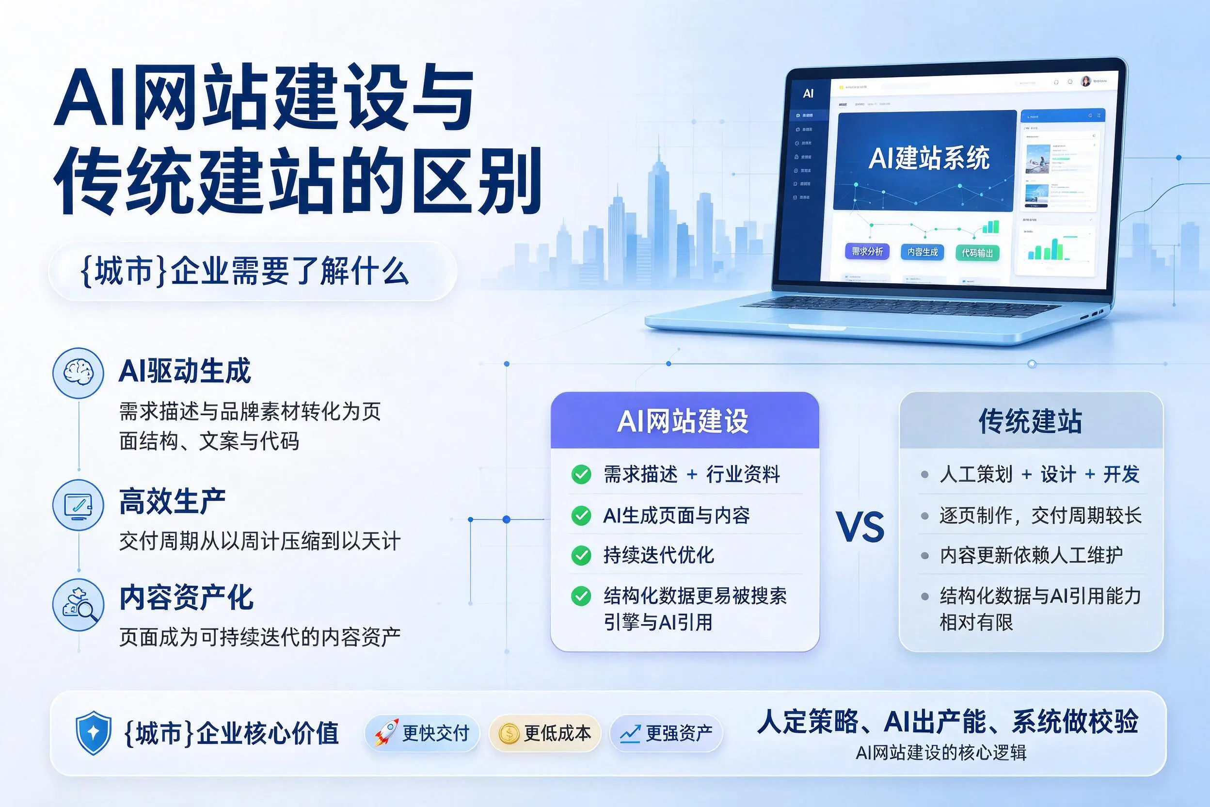 AI网站建设与传统建站的区别，滨州企业需要了解什么