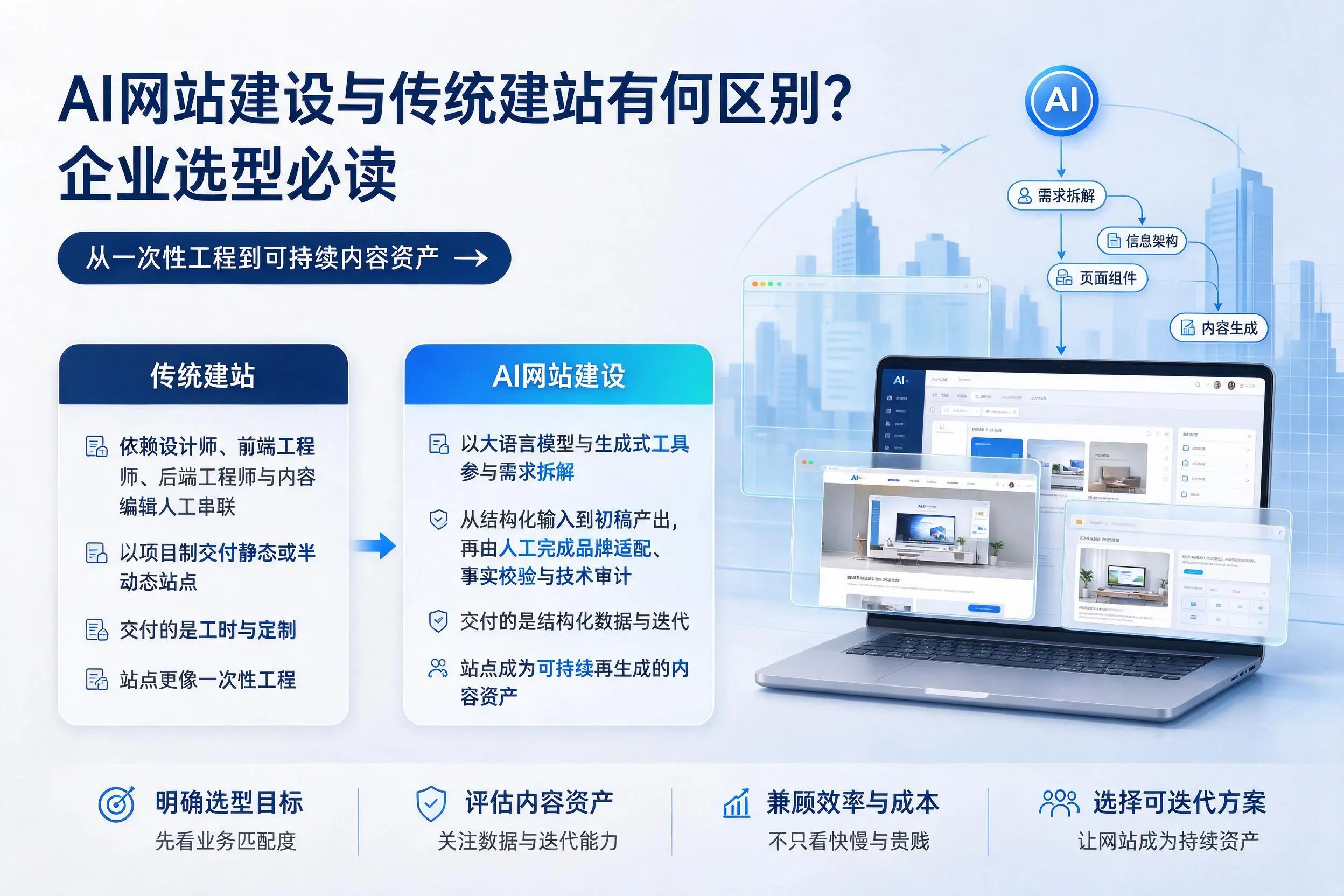 AI网站建设与传统建站有何区别？滨州企业选型必读
