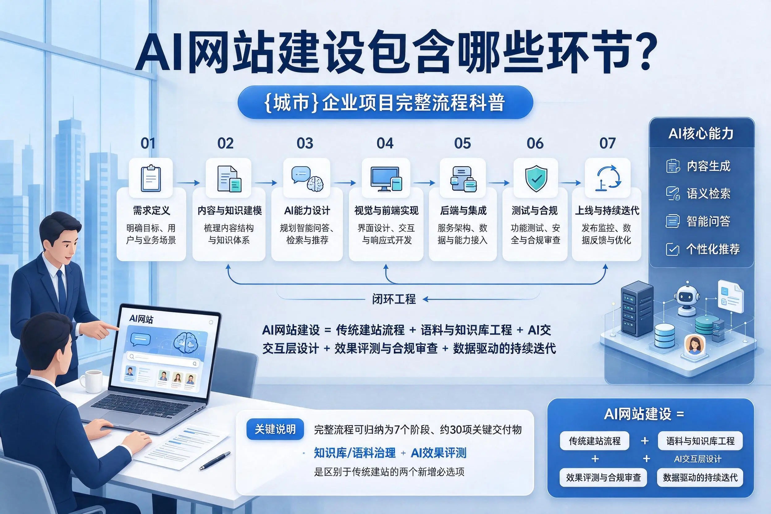 AI网站建设包含哪些环节?滨州企业项目完整流程科普