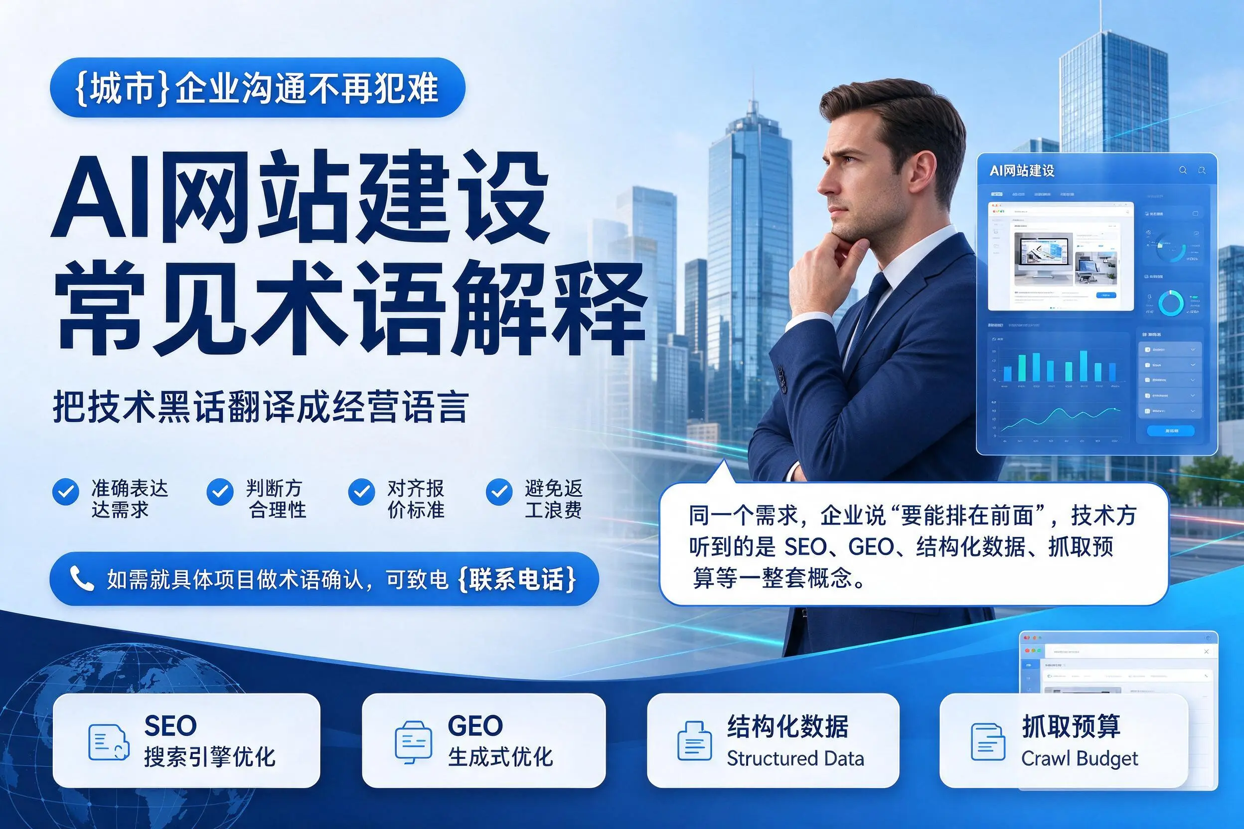 AI网站建设常见术语解释,滨州企业沟通不再犯难